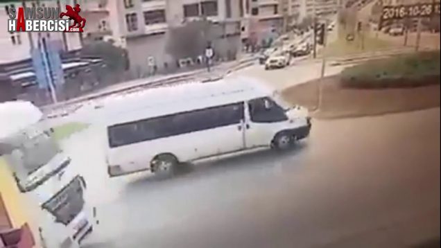 Kırmızıda geçen araç sürücüsü ve kaza