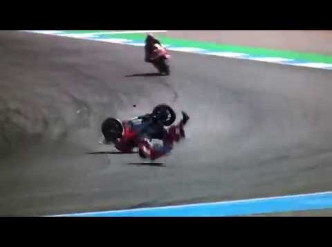 Jorge Lorenzo’nun Tayland yarışındaki büyük kazası